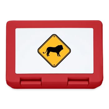 Beware Lion Shield - Lunchbox - red - Front