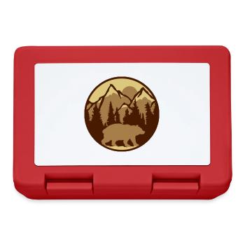 Mountains Forest Bear - Lunchbox - red - Front