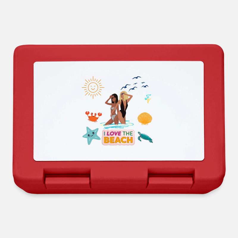 Ich liebe den Strand - Brotdose - Rot