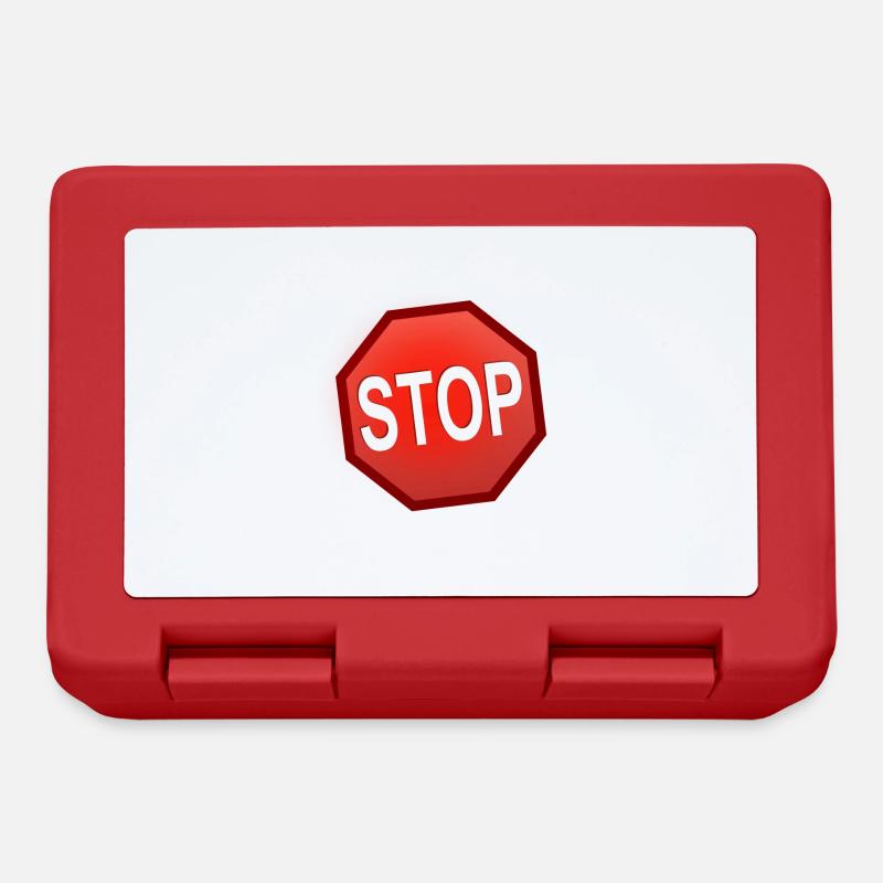 Stop Schild - Brotdose - Rot