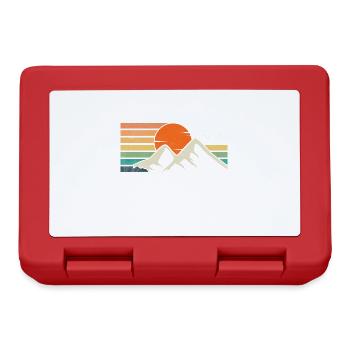 Mountains retro sunset birds - Boîte à goûter - rouge - Devant
