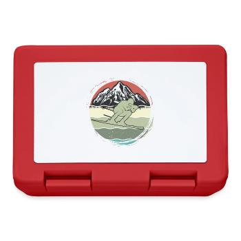 Ski Vintage Retro Mountain Skier Geschenk Lustiges Skifahren - Brotdose - Rot - Vorne