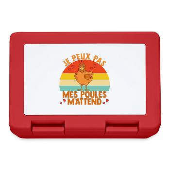 Je Peux Pas Mes Poules M'attend - Boîte à goûter - rouge - Devant