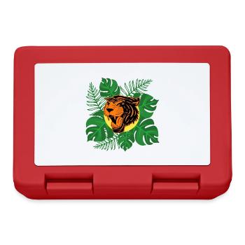 Tiger Jungle Roar Monstera Leaves Gift - Lunchbox - red - Front