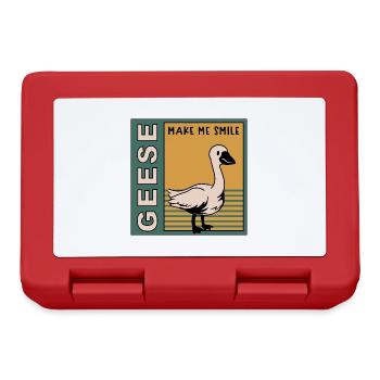 Oies Make Me Smile : oiseau mignon, oie naturelle - Boîte à goûter - rouge - Devant