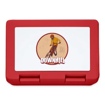 downhill down mountain biking vintage style - Lunchbox - red - Front