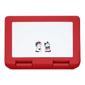 j'habite chez mes chats humour - Boîte à goûter - rouge - Devant