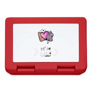 LOVE avec mes chats - Boîte à goûter - rouge - Devant