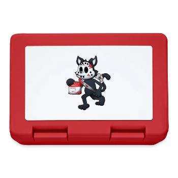 Chat noir le vendredi 13 - Boîte à goûter - rouge - Devant