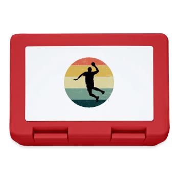 Handball Player Retro Vintage 80s Style Handballer - Lunchbox - red - Front