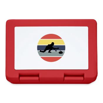 Stone Curling Wintersport 80er Jahre Stil Retro Vintage - Brotdose - Rot - Vorne