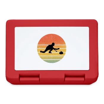 Stone Curling Wintersport 80er Jahre Stil Retro Vintage - Brotdose - Rot - Vorne