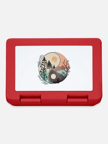 Ying Yang - Mountains / Beach - Lunchbox - red