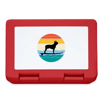 Boston terrier Propriétaire Chien Surf Sea Waves - Boîte à goûter - rouge - Devant