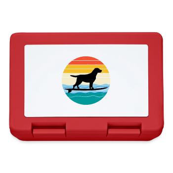 Labrador Retriever Dog Surfing Vintage Rétro - Boîte à goûter - rouge - Devant