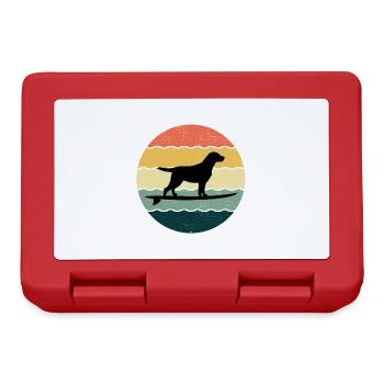 Labrador Retriever Dog Surfing Vintage Rétro - Boîte à goûter - rouge - Devant