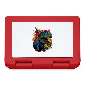 Cool colorful dinosaur motif - T-Rex - Lunchbox - red - Front