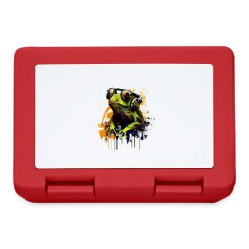 Grenouille cool avec lunettes de soleil et écouteurs - Boîte à goûter - rouge - Devant