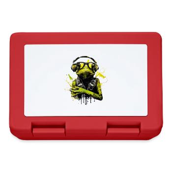 Grenouille cool avec lunettes de soleil et écouteurs - Boîte à goûter - rouge - Devant