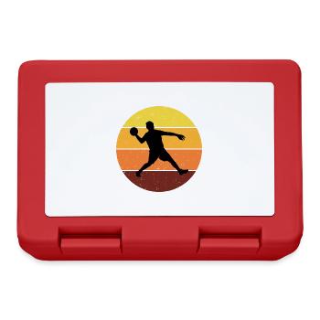 Völkerball Spieler Trainer Team Sport Vintage Retro - Brotdose - Rot - Vorne