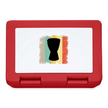 Djembe Player Schlagzeuger Musik Schlagzeug Vintage Retro - Brotdose - Rot - Vorne