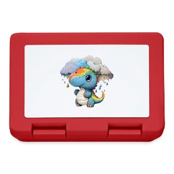 Cadeau arc-en-ciel d’enfant dinosaure - Boîte à goûter - rouge - Devant