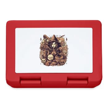 Gloomy beautiful witch with hat and skull - Lunchbox - red - Front