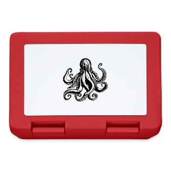 Cool octopus octopus illustration in black - Lunchbox - red - Front
