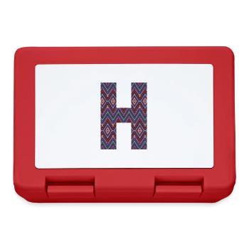 Monogramm Buchstabe H - geometrisches Muster - Brotdose - Rot - Vorne