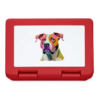 Chien American Staffordshire Terrier - Boîte à goûter - rouge - Devant