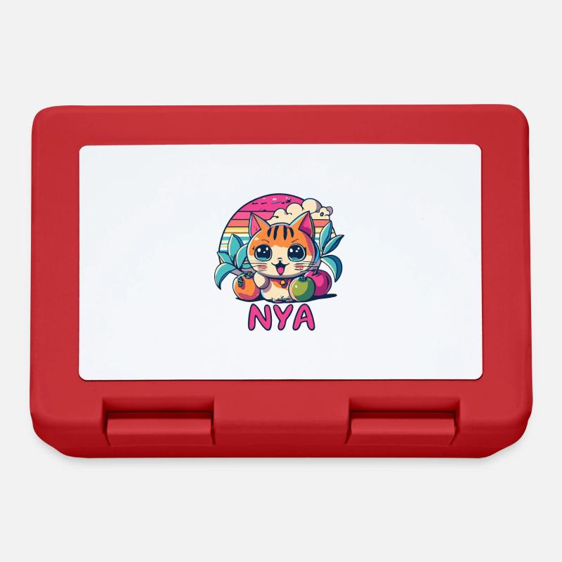 Chat mignon - Nya - Boîte à goûter - rouge