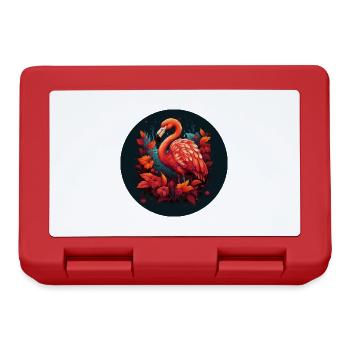 Flamingo in Herbstblättern - Brotdose - Rot - Vorne