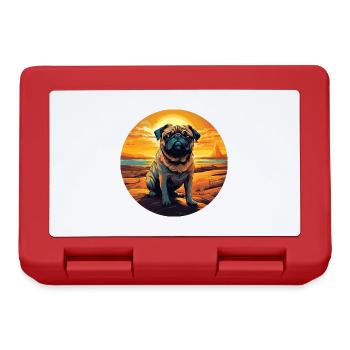 Pug in the desert at sunset - Lunchbox - red - Front