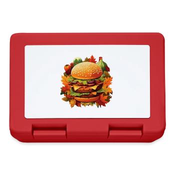 Autumnal indulgence: burgers in colorful foliage - Lunchbox - red - Front