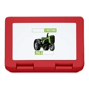 Je Bosse À L'hectare Humour Agriculteur Cadeau Tra - Boîte à goûter - rouge - Devant