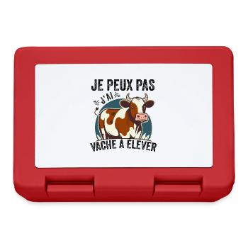 Je Peux pas J'ai vache à élever cadeau vache - Boîte à goûter - rouge - Devant
