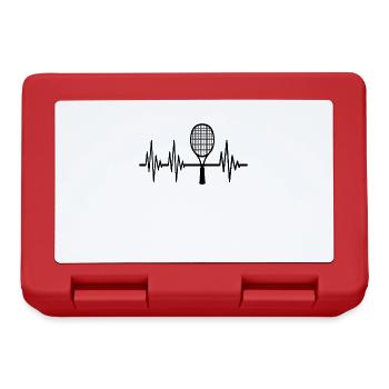 Tennis Heartbeat Tennis Geschenkidee - Brotdose - Rot - Vorne