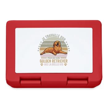 je travaille dur pour que mon Golden Retriever - Boîte à goûter - rouge - Devant