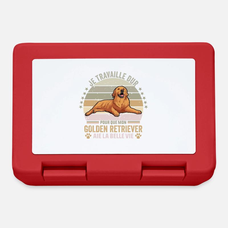 je travaille dur pour que mon Golden Retriever - Boîte à goûter - rouge
