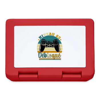 Niveau 23 Débloqué - Gamer Anniversaire 23 ans - Boîte à goûter - rouge - Devant