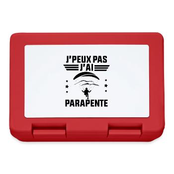 J'Peux Pas J'ai Parapente cadeau parapentiste - Boîte à goûter - rouge - Devant