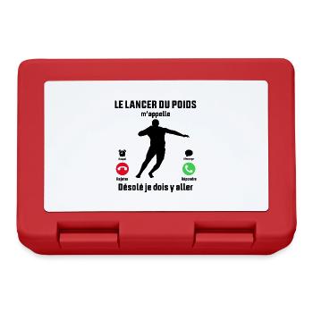 Le Lancer du poids M'appelle Je dois y aller - Boîte à goûter - rouge - Devant