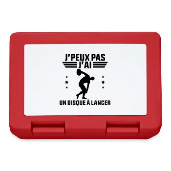 J'peux pas j'ai un Disque à Lancer - Boîte à goûter - rouge - Devant