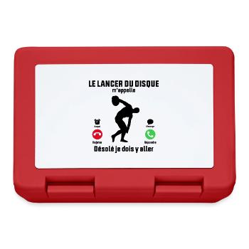 Le lancer du disque M'appelle Je dois y aller - Boîte à goûter - rouge - Devant