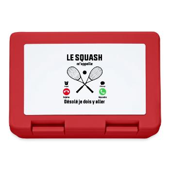 Le Squash m'appelle idée cadeau Squash - Boîte à goûter - rouge - Devant