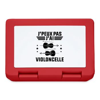Je Peux Pas J'ai violoncelle Cadeau violoncelliste - Boîte à goûter - rouge - Devant