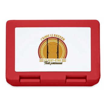 j'aime le basson idée Cadeau Bassoniste - Boîte à goûter - rouge - Devant