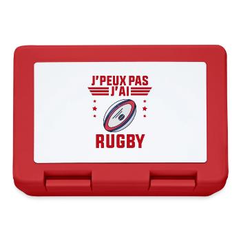 j'peux pas j'ai rugby idée cadeau rugby - Boîte à goûter - rouge - Devant