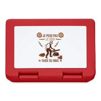 Je Peux Pas Je Dois Faire Du Bois cadeau bûcheron - Boîte à goûter - rouge - Devant