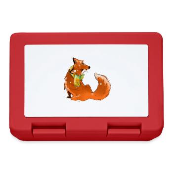 Fuchs im Schnee - Brotdose - Rot - Vorne